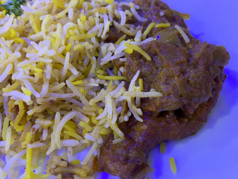 Mandy Rice with curry fish stock photo. Image of rice 205483686