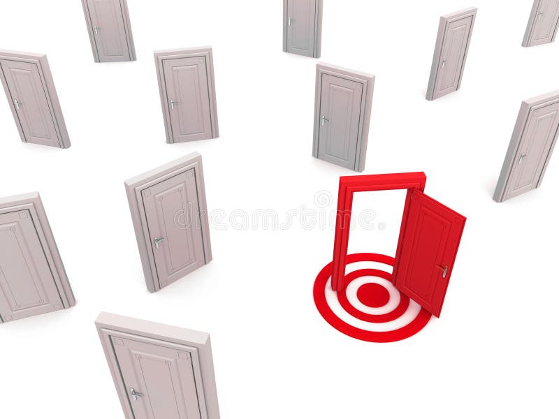 A maneira da porta direita ilustração stock A maneira da porta direita ilustração stock