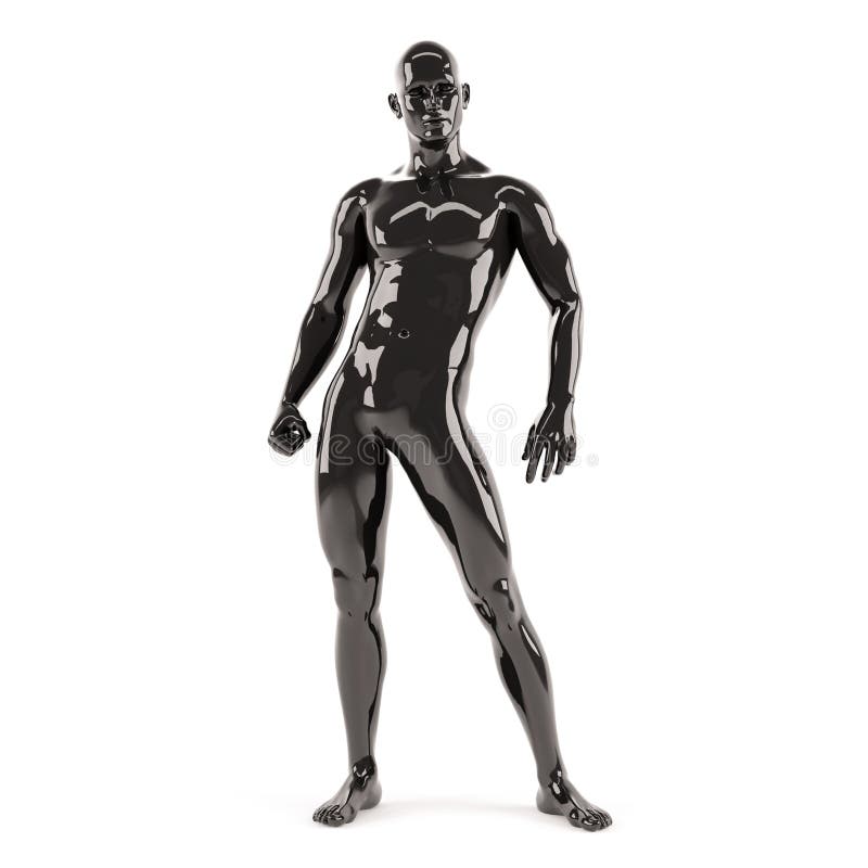 Manequim plástico preto abstrato do corpo humano sobre o fundo branco Pose ereto ilustração do vetor Manequim plástico preto abstrato do corpo humano sobre o fundo branco Pose ereto ilustração do vetor