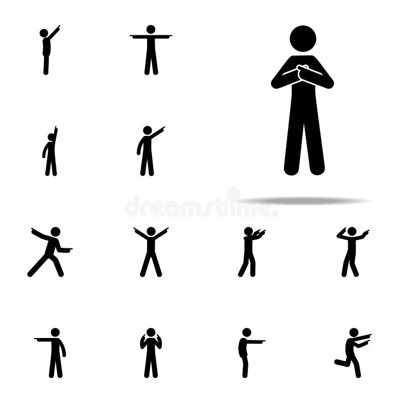 manfinger, personsymbol Man som pekar den universella uppsättningen för fingersymboler för rengöringsduk och mobil stock illustrationer manfinger, personsymbol Man som pekar den universella uppsättningen för fingersymboler för rengöringsduk och mobil stock illustrationer