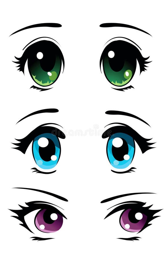 Manga Augen eingestellt