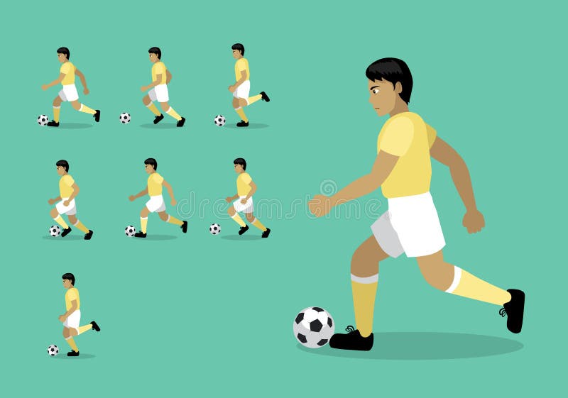 Soccer Player Football Dribble Animation Motion Sequence Cartoon Vector  Stock Vector - Illustration of sport, athletic: 144070972