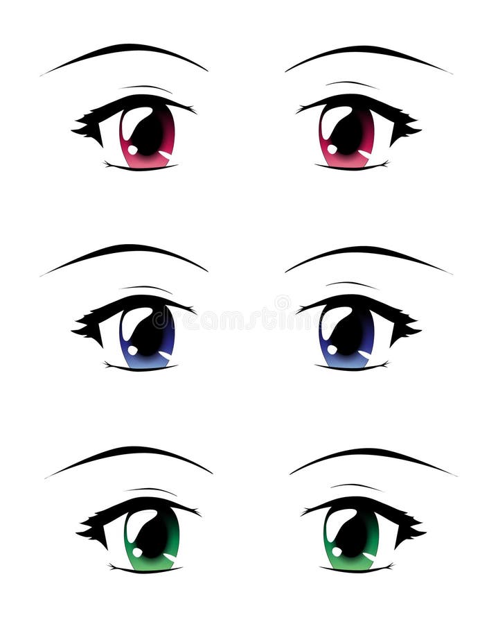 A set of eyes in manga style, isolated on white. A set of eyes in manga style, isolated on white.