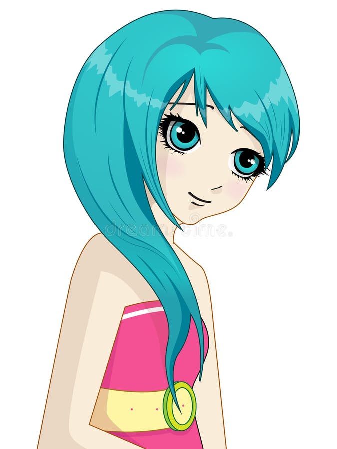 Illustration De Manga Shy Girl Student Vector Illustration