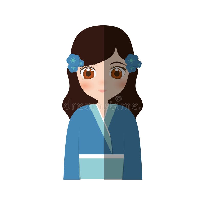 manga japonais de fille mignonne - ombre illustration libre de droits manga japonais de fille mignonne - ombre illustration libre de droits