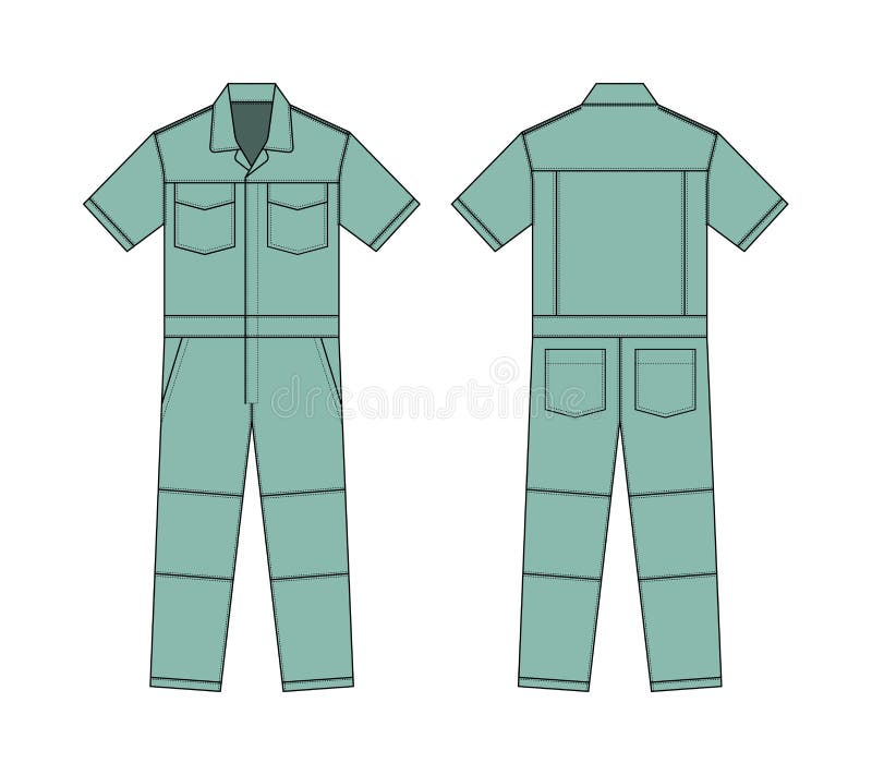 Mangas Cortas De Trabajo Overoles De Jumpsuit Planilla De Caldera  Ilustración Vectorial Gris Ilustración del Vector - Ilustración de  alineada, reparador: 232292706