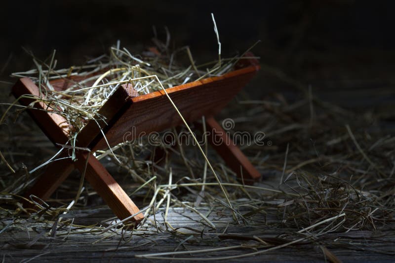 Manger in the stable abstract christmas symbol closeup. Manger in the stable abstract christmas symbol closeup