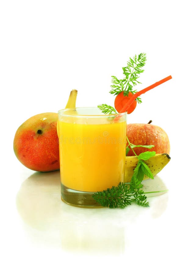 Mango Apple Banana Carrot Smoothie Stock Photo Image of organic