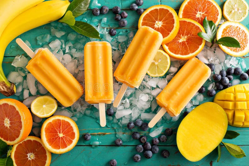 Mango Banana Popsicles on Ice Stock Image Image of berry, fresh 68766177