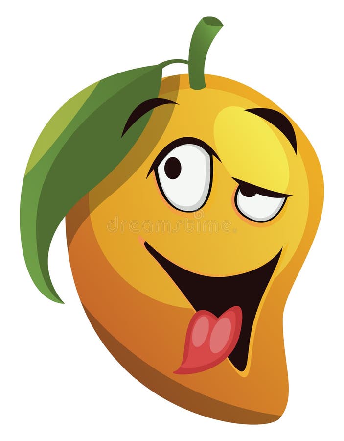 Mango cartoon crazy feeling illustration vector vector illustration