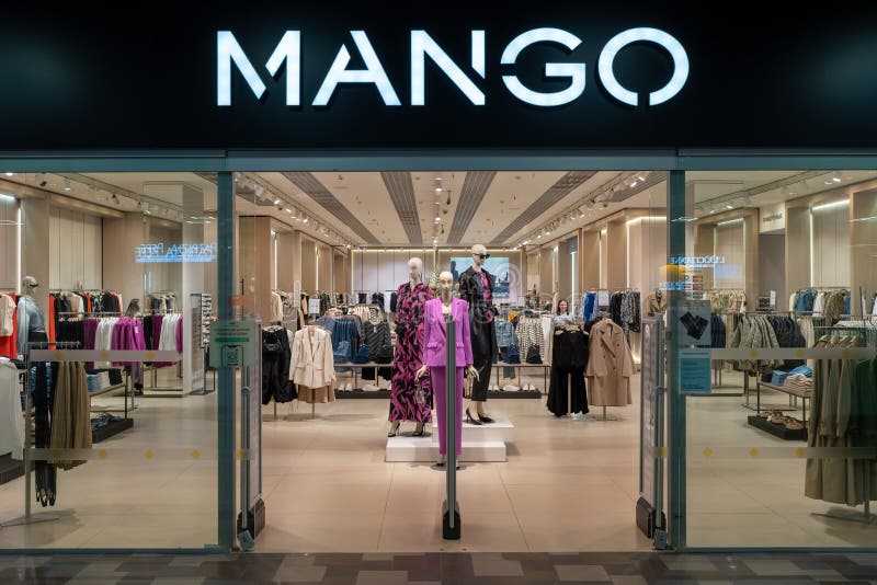 MANGO Clothing Store in Shopping Center. Logo and View Inside the Store ...