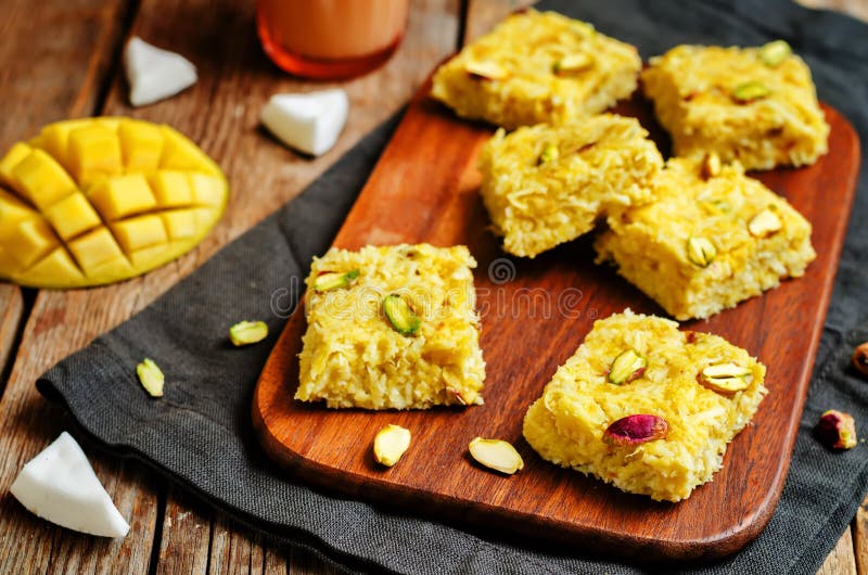 Mango Coconut Burfi. Indian Sweets Stock Image Image of food, mango 82009123