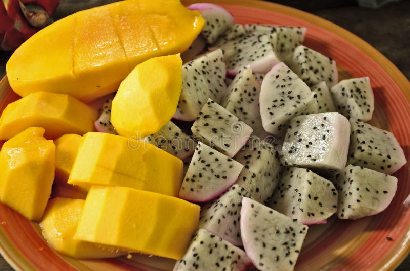 Mango and dragon fruit stock image. Image of asia, mango 45193709