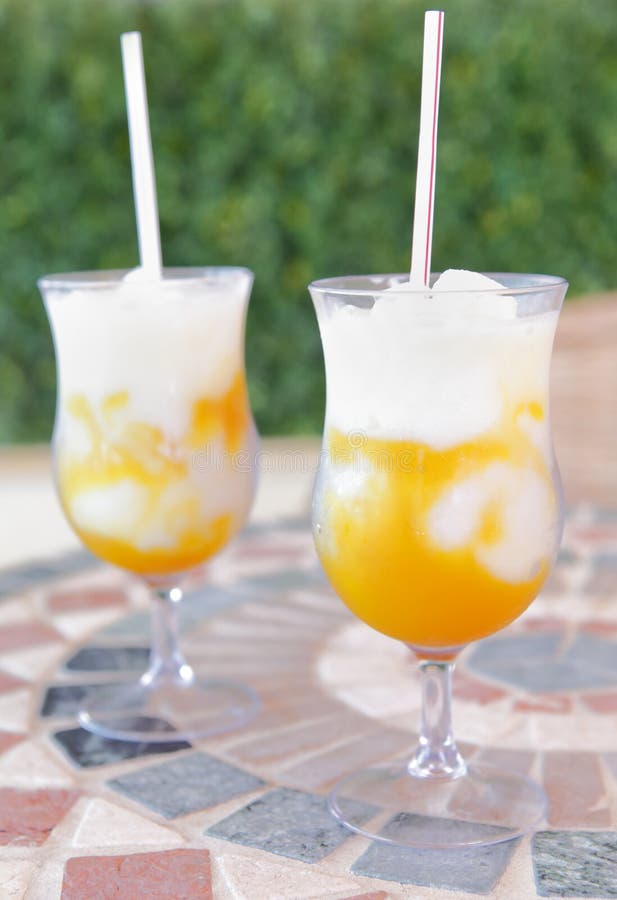 Mango Fruit Cocktail / Daiquiri Stock Image Image of orange, glass