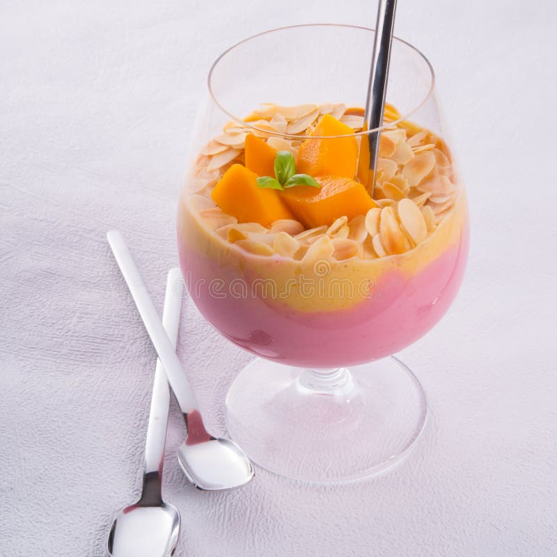 Mango fruit cocktail stock image. Image of bowl, colorful 40863779