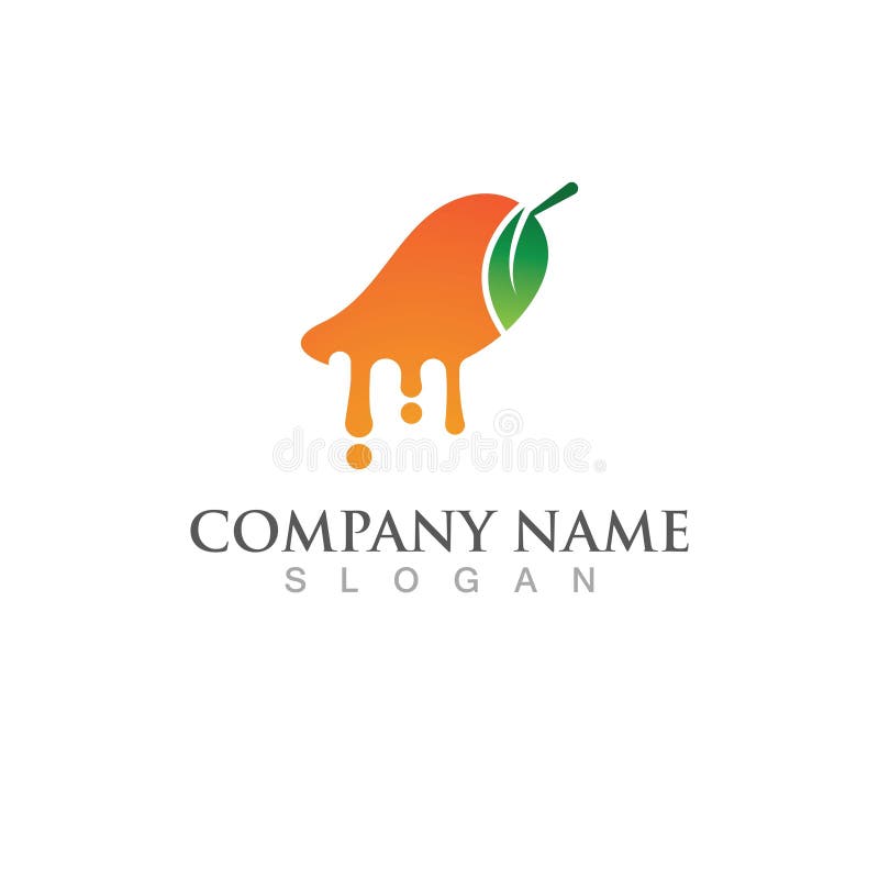 Mango fruit juice logo icon illustration design. Juice splash logo vectors