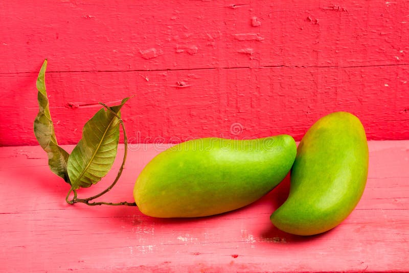 Mango Green on Wood Color Pink Stock Photo Image of compare