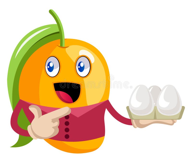 Mango holding eggs, illustration, vector stock illustration
