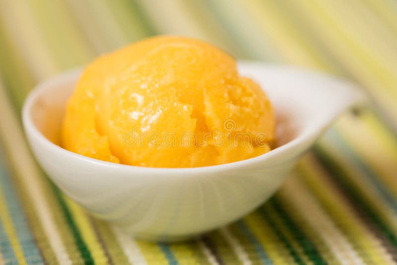 Mango Ice Cream Ball or Mango Sorbet Stock Photo Image of sorbet