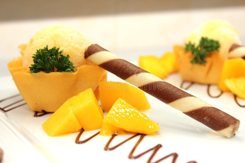 Mango Ice Cream White Chocolate Stick Stock Photo Image of candy