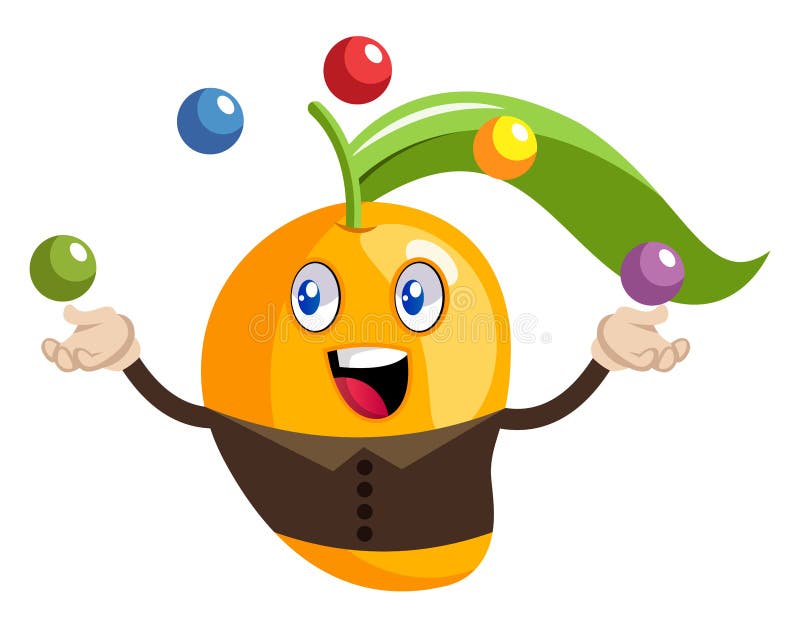 Mango juggling, illustration, vector vector illustration