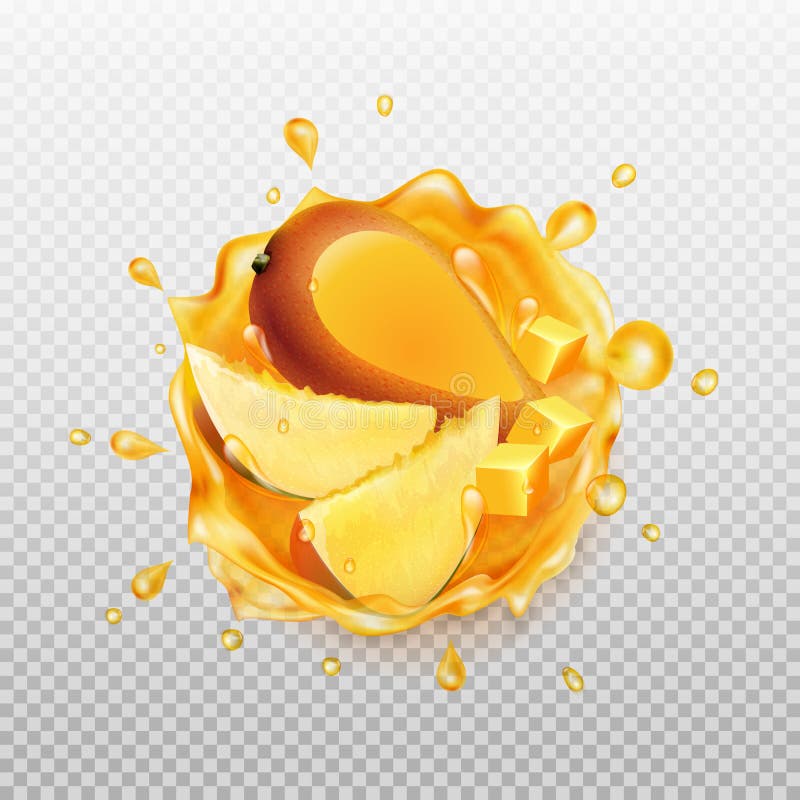 Mango juice with fruit. vector illustration Mango juice with fruit. vector illustration