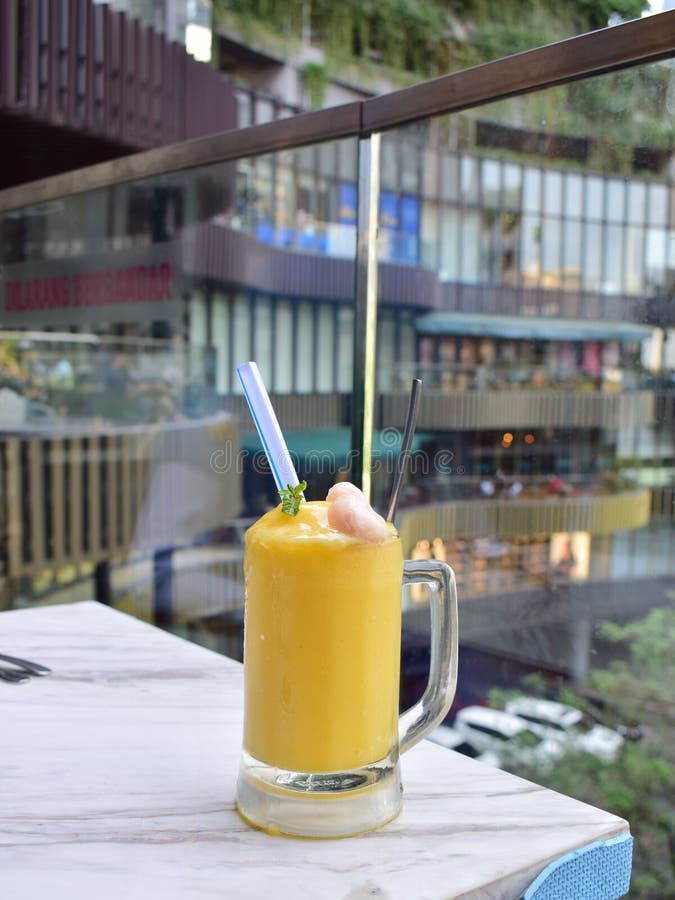 Mango Juice with Lychee As Topping Stock Photo Image of plant, dairy