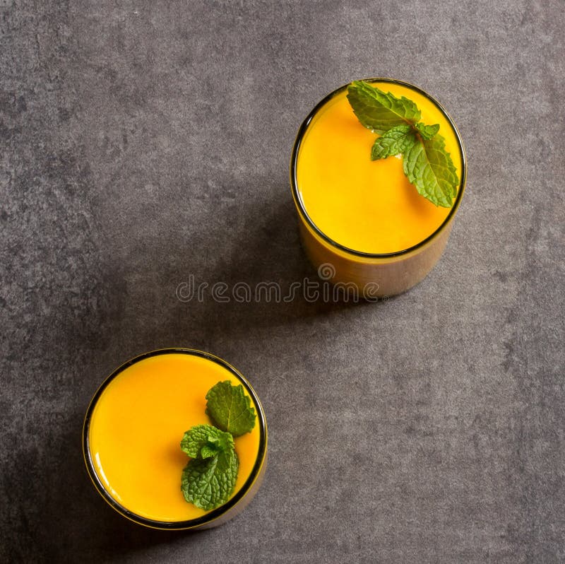 Mango Lassi Indian Mango Drink with Yogurt Stock Image Image of