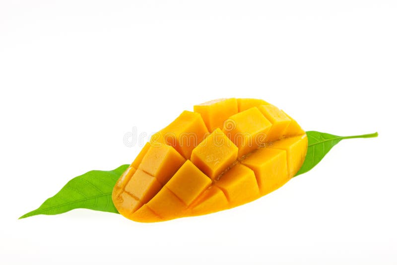 Mango with leaves isolated on white background. stock images Mango with leaves isolated on white background. stock images
