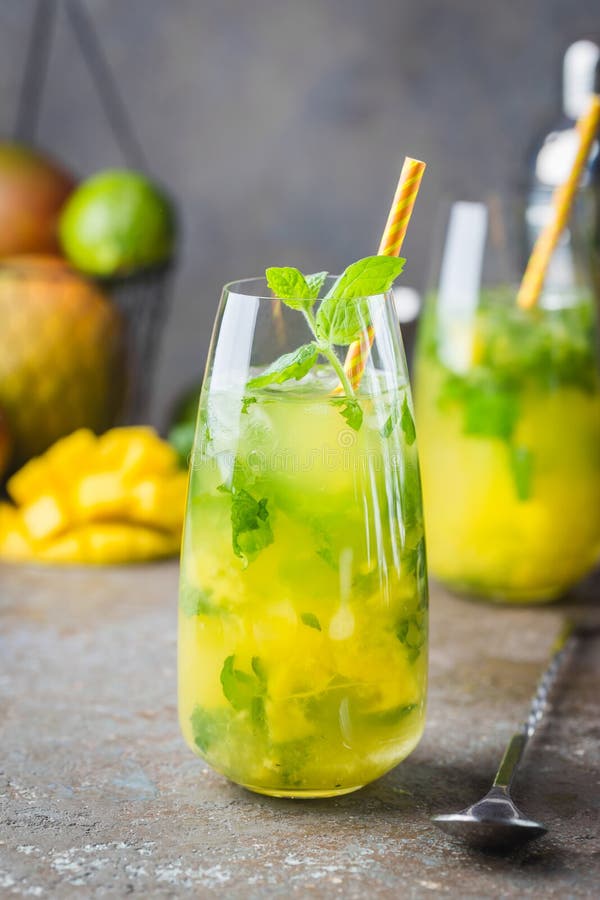 Mango mint mojito cocktail stock photo. Image of isolated 140281156