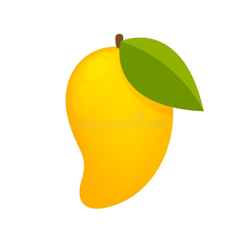 Mango Ripe Fruit Simple Isolated on White Background, Yellow Mango Cartoon  for Clip Art, Illustration Mango for Icon Stock Vector - Illustration of  dessert, nature: 189649211