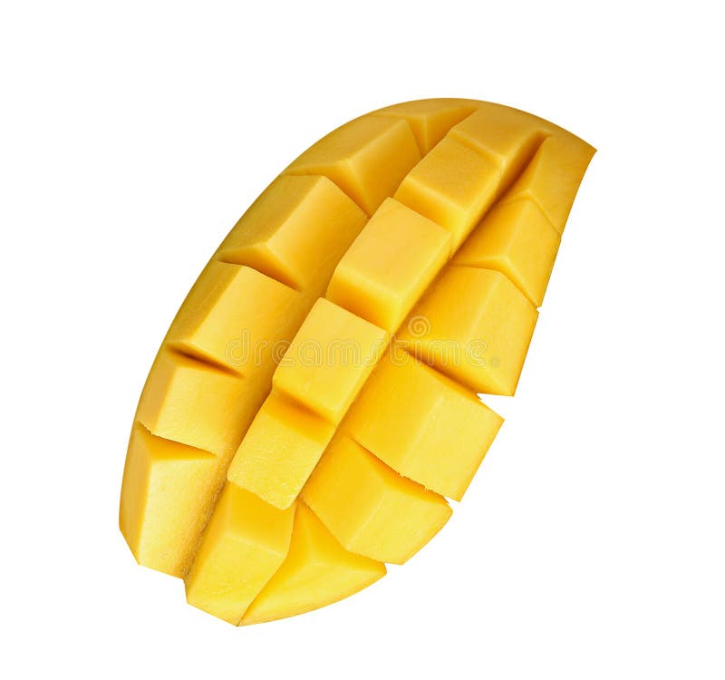 Mango slice isolated on white background, clipping path stock photo