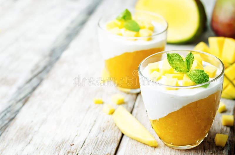 Mango Vanilla Whipped Cream Dessert Stock Photo Image of dairy