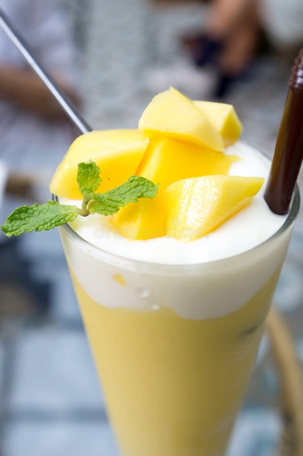 Mango Yogurt Smoothie Vertical Picture Stock Photo Image of beverage