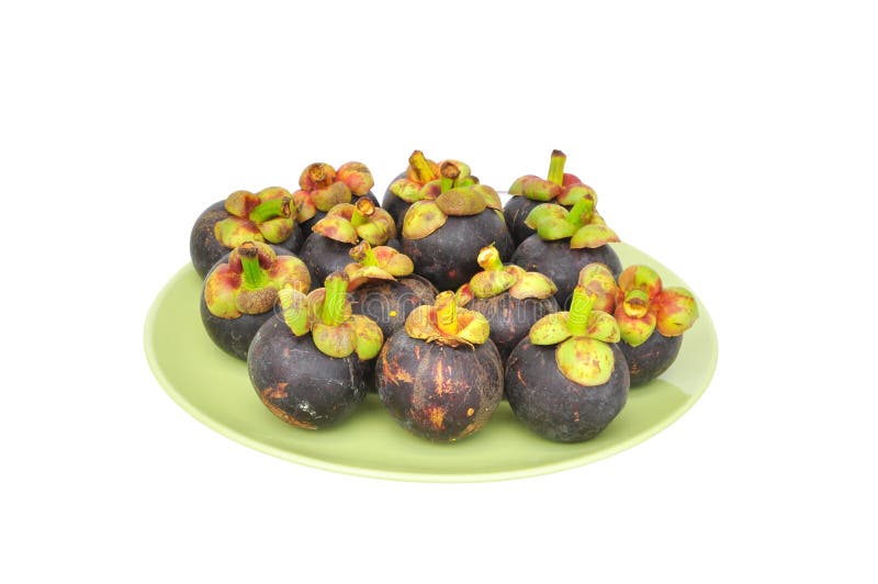 Mangosteen in the dish stock photo. Image of mangostana 25796430
