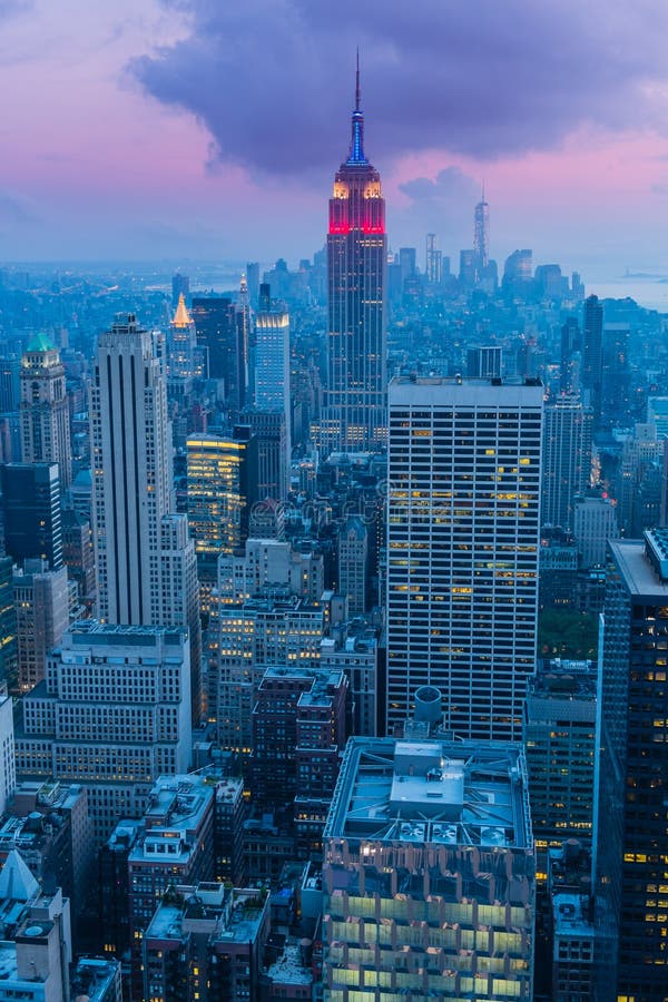 New York City Manhattan Times Square Night Stock Image Image of
