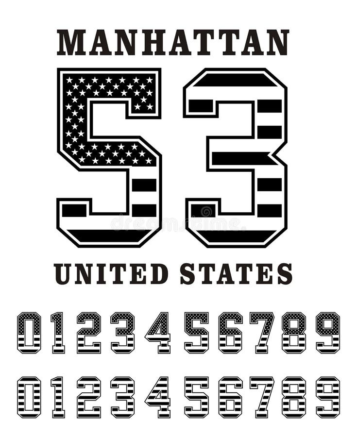 Manhattan Set Number Texture Flag USA