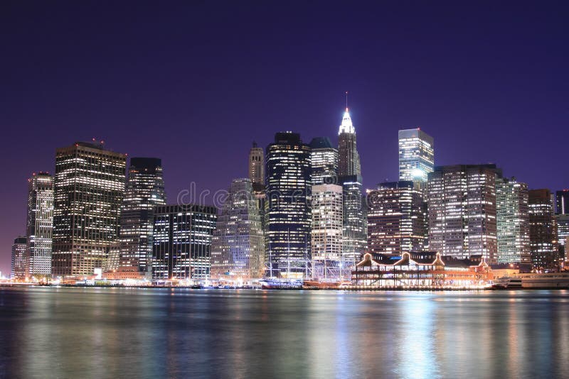 Manhattan skyline at Night stock image Manhattan skyline at Night stock image