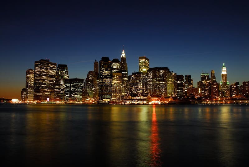 Manhattan skyline at Night stock image Manhattan skyline at Night stock image