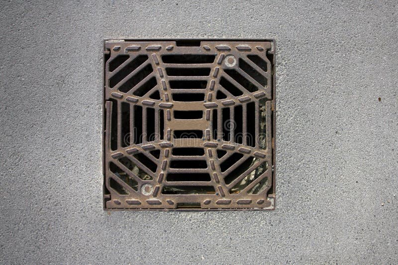 Manhole cover metal storm drain royalty free stock photos