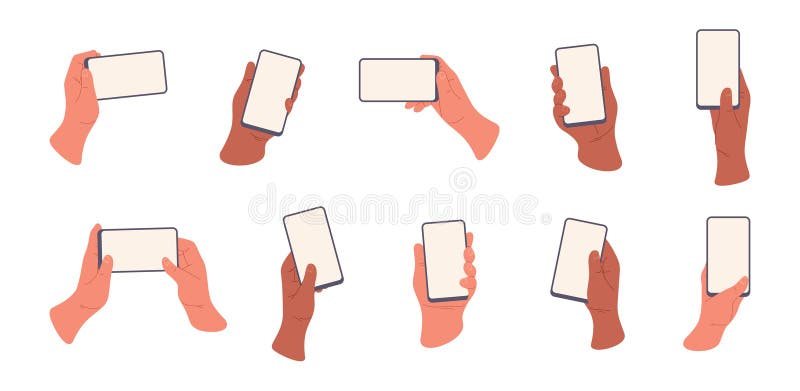 Mani con telefoni in bianco illustrazione vettoriale