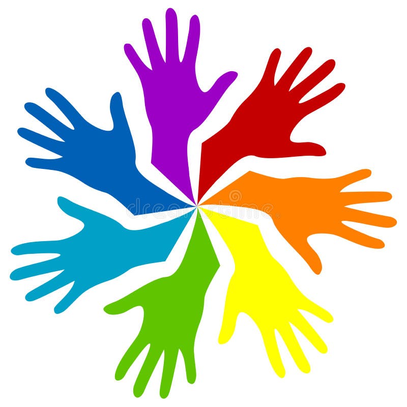 Mani del Rainbow illustrazione di stock Mani del Rainbow illustrazione di stock