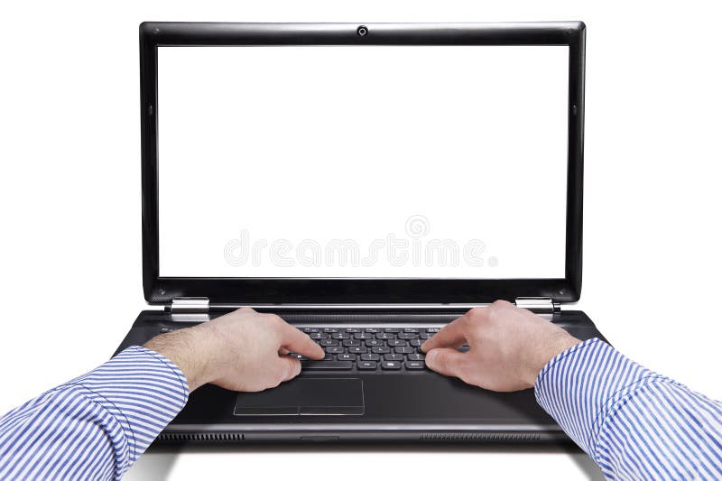 Mani maschii sul computer portatile immagine stock libera da diritti Mani maschii sul computer portatile immagine stock libera da diritti
