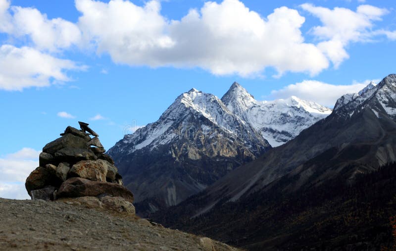 Mani stone on the mountain top royalty free stock photo Mani stone on the mountain top royalty free stock photo
