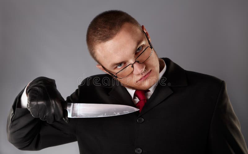 Maniac with knife stock photo. Image of mobster, maniac - 36350624
