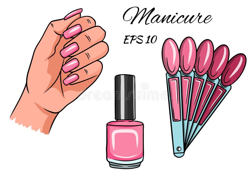 Esmalte De Unhas E Desenho De Cuticle Ilustração do Vetor - Ilustração de  cosméticos, objeto: 207496490