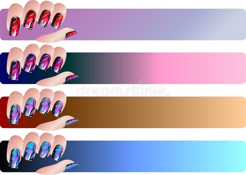 Manicure banners set