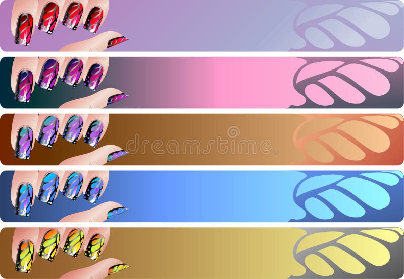 Manicure banners set