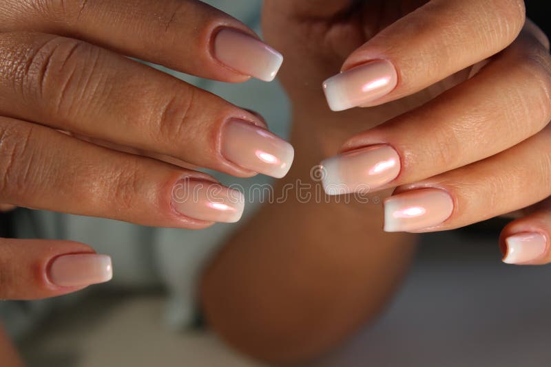 Manicure Design of White French Stock Photo Image of female, fashion