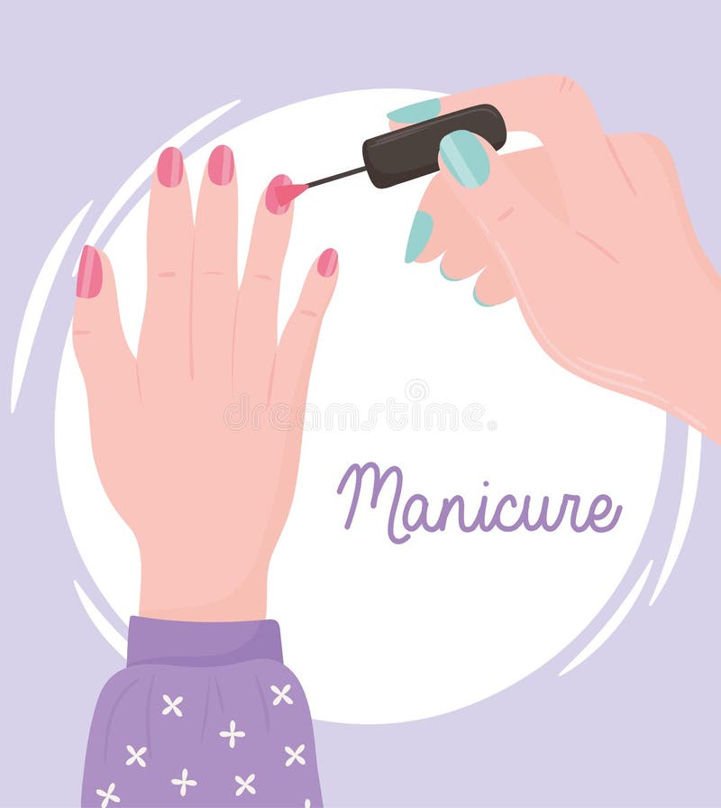 Conjunto De Manicure Com As Mãos Femininas Ferramenta De Cor De Polimento  De Unhas No Estilo De Desenho Animado Ilustração do Vetor - Ilustração de  elementos, cartoon: 207592509